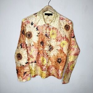 Pleats Collection By Pings‎ Imports Sunflower Reversible Shirt Medium Yellow